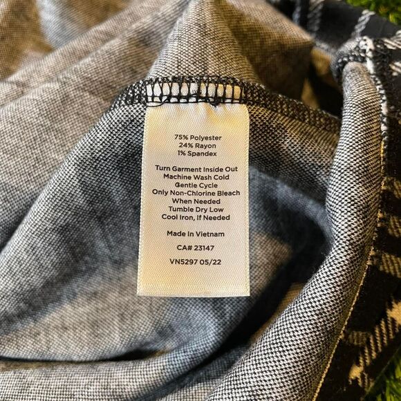 Talbots black and white checkered plaid full dress - Picture 5 of 7